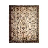 Palace Ivory, Midnight Blue Hand Knotted 100% Wool Mahal Traditional Oriental Area Rug
